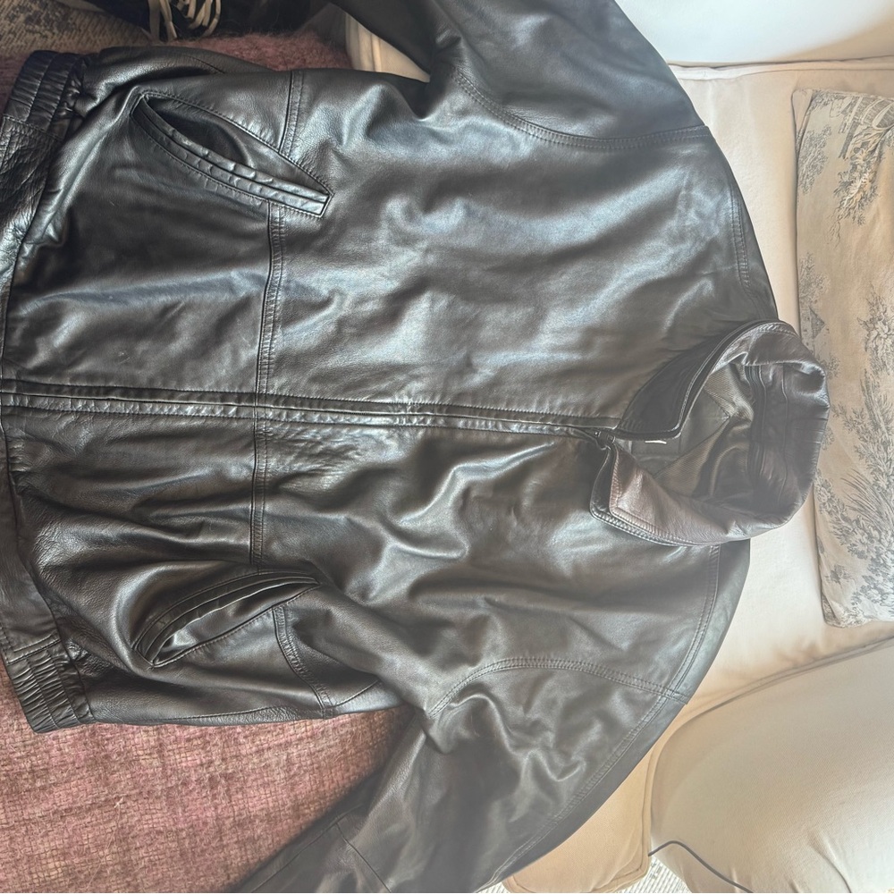 Remy Leather Black Bomber Jacket